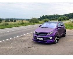 7 799 р. Накладка на передний бампер JSW Style  KIA Sportage  3 SL (2010-2014) дорестайлинг (Неокрашенная)  с доставкой в г. Воронеж. Увеличить фотографию 7
