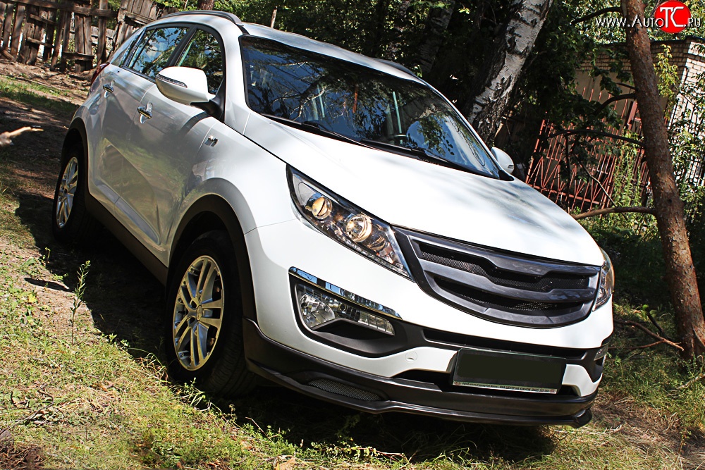 10 449 р. Накладка переднего бампера RA  KIA Sportage  3 SL (2010-2014) дорестайлинг (Поверхность глянец (под окраску), Неокрашенная)  с доставкой в г. Воронеж