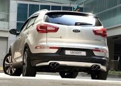 5 399 р. Накладка на задний бампер Ixion Style  KIA Sportage  3 SL (2010-2016) дорестайлинг, рестайлинг (Неокрашенная)  с доставкой в г. Воронеж. Увеличить фотографию 9