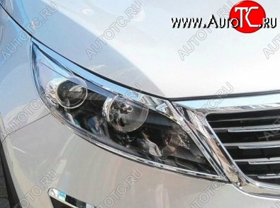 3 599 р. Накладки на фары СТ KIA Sportage 3 SL дорестайлинг (2010-2014) (Неокрашенные)  с доставкой в г. Воронеж
