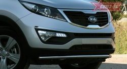 Защита переднего бампера одинарная Souz-96 (d42) KIA Sportage  3 SL (2010-2014) дорестайлинг