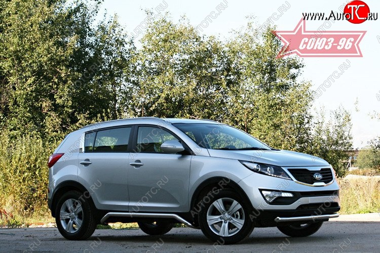 2 384 р. Защита переднего бампера одинарная Souz-96 (d60)  KIA Sportage  3 SL (2010-2014) дорестайлинг  с доставкой в г. Воронеж