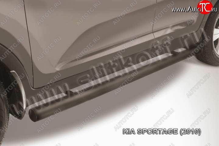 11 699 р. Защита порогов из труб d76 Slitkoff  KIA Sportage  3 SL (2010-2016) дорестайлинг, рестайлинг (Цвет: серебристый)  с доставкой в г. Воронеж