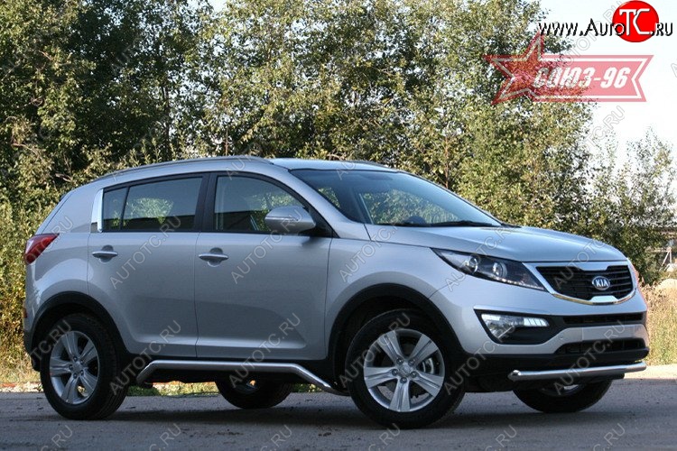 14 219 р. Защита порогов Souz-96 (d60)  KIA Sportage  3 SL (2010-2016) дорестайлинг, рестайлинг  с доставкой в г. Воронеж