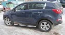9 299 р. Защита порогов из труб d51 с листом Petroil Tuning  KIA Sportage  3 SL (2010-2016) дорестайлинг, рестайлинг (Нержавеющая полированная сталь)  с доставкой в г. Воронеж. Увеличить фотографию 3