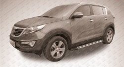 11 299 р. Алюминиевые пороги Slitkoff Luxe Black  KIA Sportage  3 SL (2010-2016) дорестайлинг, рестайлинг  с доставкой в г. Воронеж. Увеличить фотографию 2
