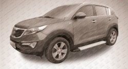 13 349 р. Алюминиевые пороги Slitkoff Optima Silver  KIA Sportage  3 SL (2010-2016) дорестайлинг, рестайлинг  с доставкой в г. Воронеж. Увеличить фотографию 2