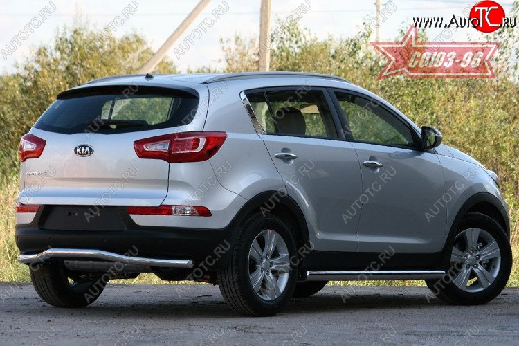 11 159 р. Защита заднего бампера Souz-96 (d60)  KIA Sportage  3 SL (2010-2016) дорестайлинг, рестайлинг  с доставкой в г. Воронеж