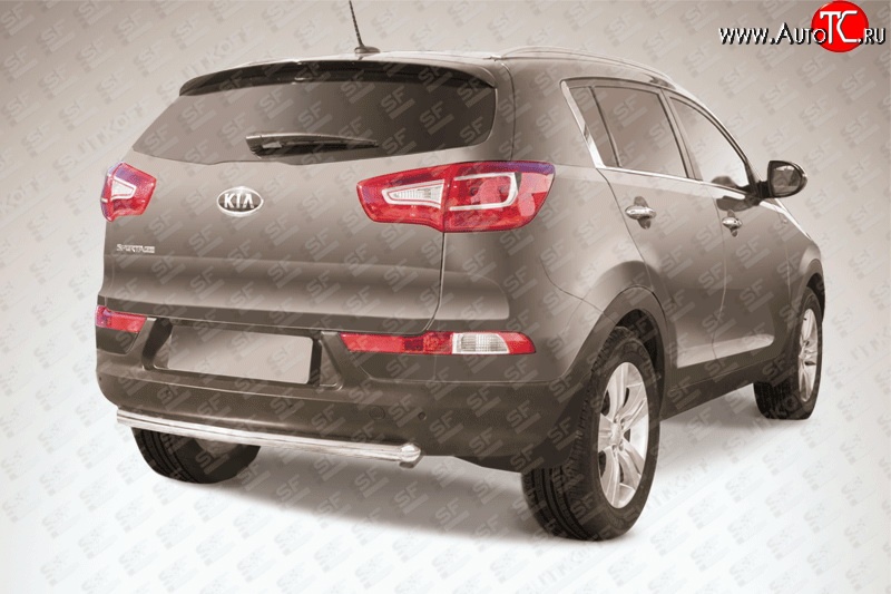 11 499 р. Одинарная защита заднего бампера из трубы диаметром 57 мм Slitkoff  KIA Sportage  3 SL (2010-2016) дорестайлинг, рестайлинг (Нержавейка, Полированная)  с доставкой в г. Воронеж