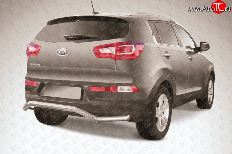12 999 р. Фигурная защита заднего бампера диаметром 57 мм Slitkoff  KIA Sportage  3 SL (2010-2016) дорестайлинг, рестайлинг (Нержавейка, Полированная)  с доставкой в г. Воронеж