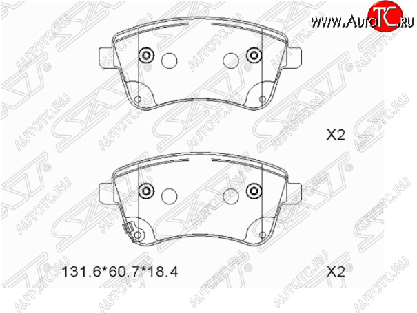 1 179 р. Комплект передних тормозных колодок SAT  KIA Venga (2009-2015) дорестайлинг  с доставкой в г. Воронеж