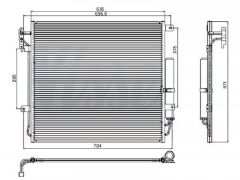 Радиатор кондиционера SAT Land Rover Discovery ( 3 L319,  4 L319) - Range Rover Sport  1 L320