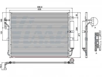 Радиатор кондиционера SAT Land Rover Discovery ( 3 L319,  4 L319) - Range Rover Sport  1 L320