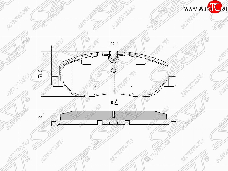 1 199 р. Колодки тормозные (передние) SAT  Land Rover Discovery  3 L319 - Range Rover Sport  1 L320  с доставкой в г. Воронеж