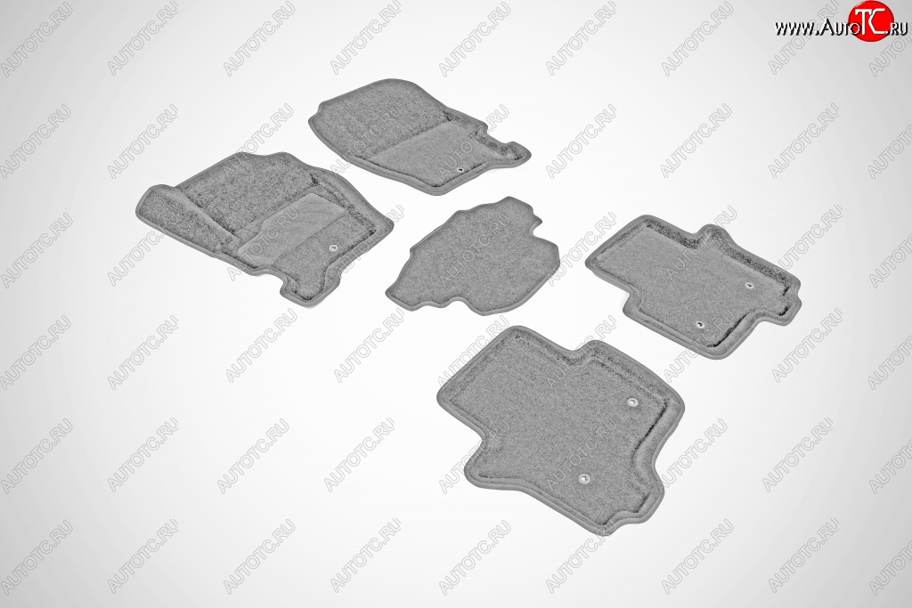 7 999 р. Износостойкие коврики в салон SeiNtex Premium 3D 4 шт. (ворсовые, серые) Land Rover Discovery 3 L319 (2004-2009)  с доставкой в г. Воронеж