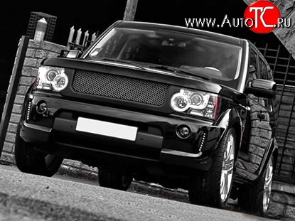12 599 р. Решётка радиатора Kahn Design Land Rover Discovery 4 L319 (2009-2016) (Металлическая сетка, Неокрашенная)  с доставкой в г. Воронеж