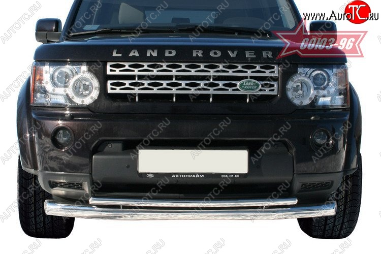 25 469 р. Защита переднего бампера двойная Souz-96 (d76/42) Land Rover Discovery 4 L319 (2009-2016)  с доставкой в г. Воронеж
