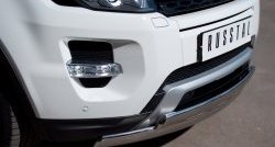 18 549 р. Защита переднего бампера (2 трубыØ75х42 мм, нержавейка) Russtal Land Rover Range Rover Evoque 1 L538 дорестайлинг 5 дв. (2011-2015)  с доставкой в г. Воронеж. Увеличить фотографию 2