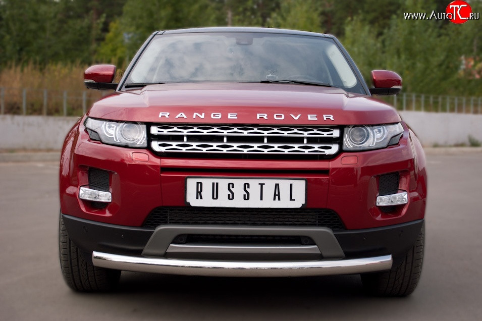 15 999 р. Одинарная защита переднего бампера диаметром 76 мм (Prestige u Pure) SLITKOFF Land Rover Range Rover Evoque 1 L538 дорестайлинг 5 дв. (2011-2015)  с доставкой в г. Воронеж