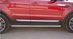 70 999 р. Защита порогов из круглой трубы диаметром 63 мм (Prestige u Pure) Russtal Land Rover Range Rover Evoque 1 L538 дорестайлинг 5 дв. (2011-2015) (Защита порогов с со скосами на торцах (вариант 1))  с доставкой в г. Воронеж. Увеличить фотографию 7