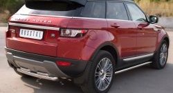 17 949 р. Защита заднего бампера (2 трубы Ø63 и 42 мм, нержавейка, Prestige u Pure) SLITKOFF  Land Rover Range Rover Evoque  1 L538 (2011-2015) дорестайлинг 3 дв., дорестайлинг 5 дв.  с доставкой в г. Воронеж. Увеличить фотографию 4