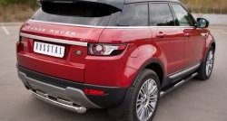 17 599 р. Защита заднего бампера (2 трубы Ø76 и 42 мм, нержавейка) SLITKOFF  Land Rover Range Rover Evoque  1 L538 (2011-2015) дорестайлинг 3 дв., дорестайлинг 5 дв.  с доставкой в г. Воронеж. Увеличить фотографию 4