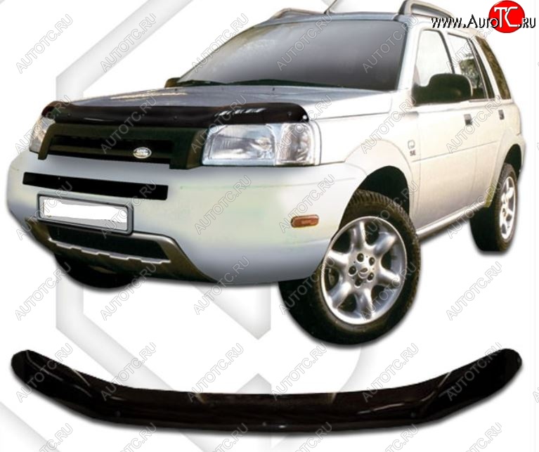 1 999 р. Дефлектор капота CA-Plastic  Land Rover Freelander  1 (1997-2006) (Classic черный, Без надписи)  с доставкой в г. Воронеж