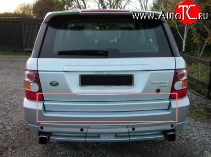 6 549 р. Накладка на заднюю дверь автомобиля Stormer Land Rover Range Rover Sport 1 L320 дорестайлинг (2005-2009)  с доставкой в г. Воронеж