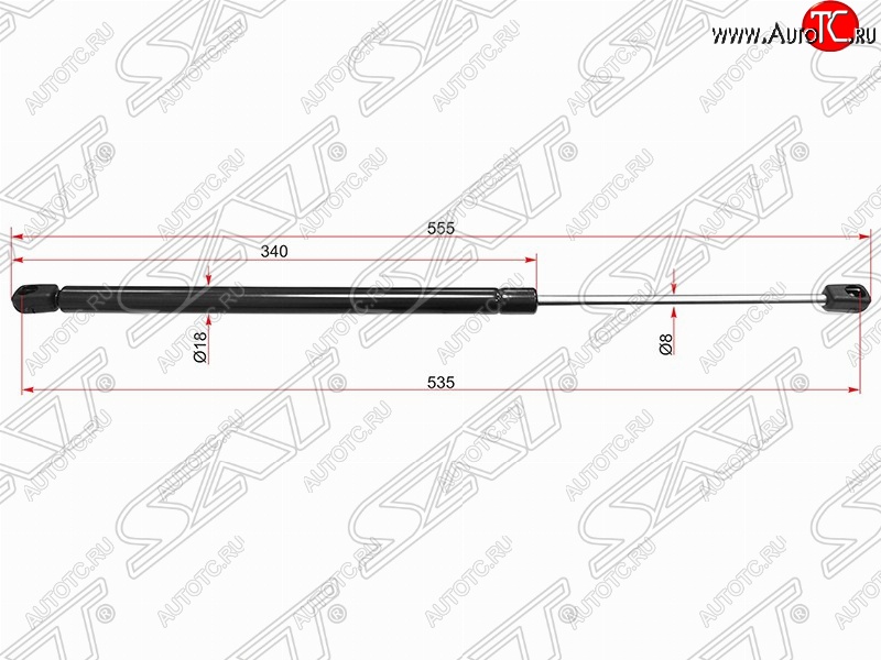 519 р. Упор крышки багажника SAT (газовый, LH=RH, на стекло)  Land Rover Range Rover Sport  1 L320 (2005-2013) дорестайлинг, рестайлинг  с доставкой в г. Воронеж