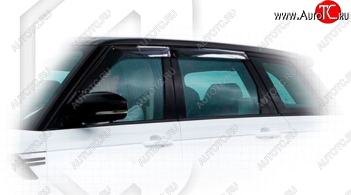 2 099 р. Дефлектора окон CA-Plastiс Land Rover Range Rover Sport 2 L494 дорестайлинг (2013-2017) (Classic полупрозрачный)  с доставкой в г. Воронеж