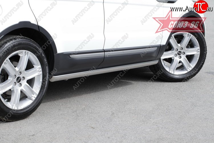 14 579 р. Защита порогов из овальной трубы Souz-96 (d75х42) Land Rover Range Rover Evoque 1 L538 дорестайлинг 5 дв. (2011-2015)  с доставкой в г. Воронеж
