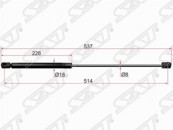 Упор крышки багажника SAT (газовый) Land Rover Range Rover  3 L322 (2002-2012) дорестайлинг, рестайлинг, 2-ой рестайл