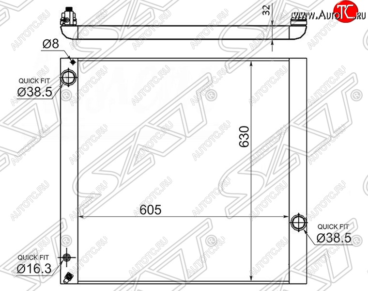 15 449 р. Радиатор двигателя SAT (пластинчатый, 4.2/4.4, МКПП/АКПП)  Land Rover Range Rover  3 L322 (2002-2012) дорестайлинг, рестайлинг, 2-ой рестайл  с доставкой в г. Воронеж