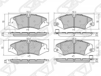 1 569 р. Колодки тормозные SAT (передние) Land Rover Range Rover Sport 2 L494 дорестайлинг (2013-2017)  с доставкой в г. Воронеж. Увеличить фотографию 1