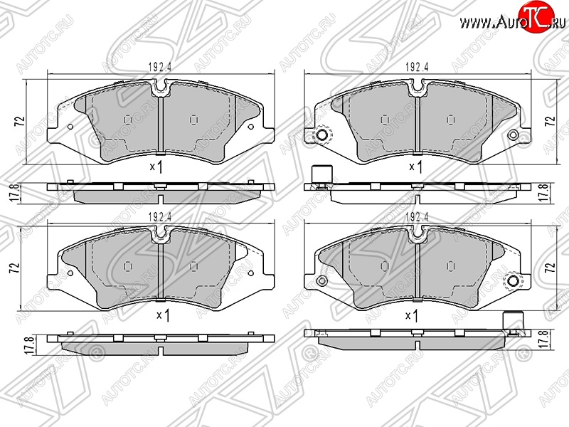 1 569 р. Колодки тормозные SAT (передние) Land Rover Range Rover Sport 2 L494 дорестайлинг (2013-2017)  с доставкой в г. Воронеж