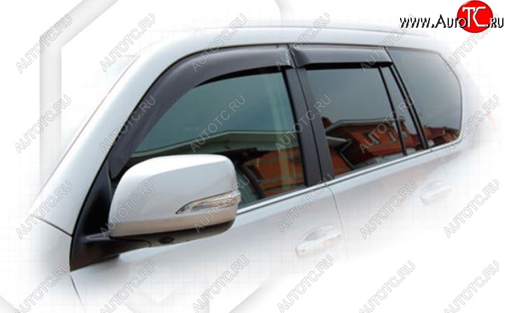 2 299 р. Дефлектора окон CA-Plastic Lexus GX460 J150 1-ый рестайлинг (2013-2019) (Classic полупрозрачный, Без хром.молдинга, Крепление только на скотч)  с доставкой в г. Воронеж