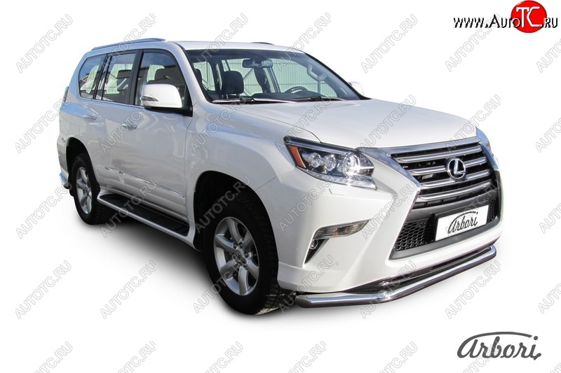 21 239 р. Защита переднего бампера Arbori (нержавейка, 1 труба d76 mm). Lexus GX460 J150 1-ый рестайлинг (2013-2019)  с доставкой в г. Воронеж