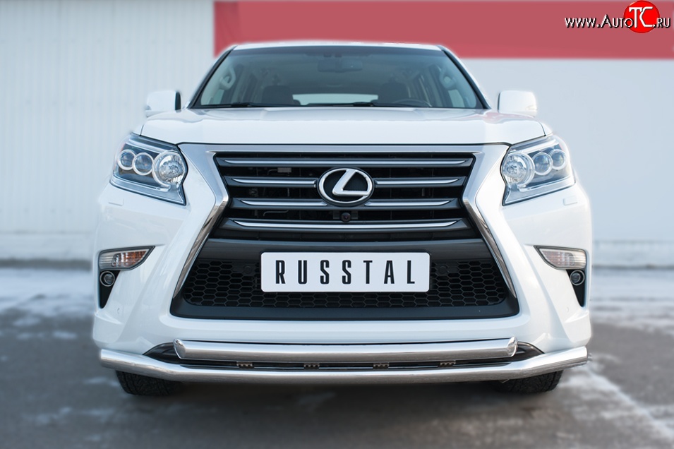 22 549 р. Защита переднего бампера (2 трубыØ63 мм, нержавейка) SLITKOFF  Lexus GX460  J150 (2013-2022) 1-ый рестайлинг, 2-ой рестайлинг  с доставкой в г. Воронеж