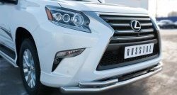 19 349 р. Защита переднего бампера (2 трубыØ63 и 42 мм, нержавейка) SLITKOFF  Lexus GX460  J150 (2013-2022) 1-ый рестайлинг, 2-ой рестайлинг  с доставкой в г. Воронеж. Увеличить фотографию 2
