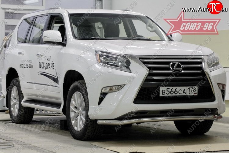 5 129 р. Защита переднего бампера одинарная Souz-96 (d60) Lexus GX460 J150 1-ый рестайлинг (2013-2019)  с доставкой в г. Воронеж