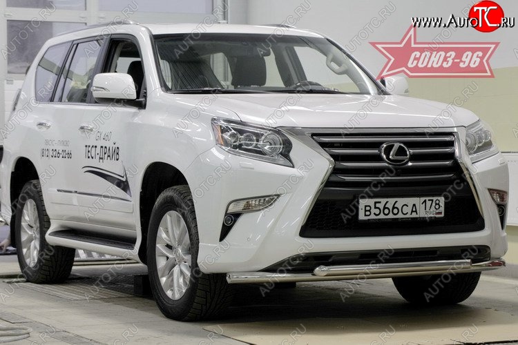 23 354 р. Защита переднего бампера двойная Souz-96 (d60/60).  Lexus GX460  J150 (2013-2022) 1-ый рестайлинг, 2-ой рестайлинг  с доставкой в г. Воронеж
