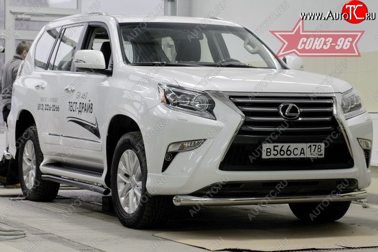 19 484 р. Защита переднего бампера одинарная Souz-96 (d76) Lexus GX460 J150 1-ый рестайлинг (2013-2019)  с доставкой в г. Воронеж