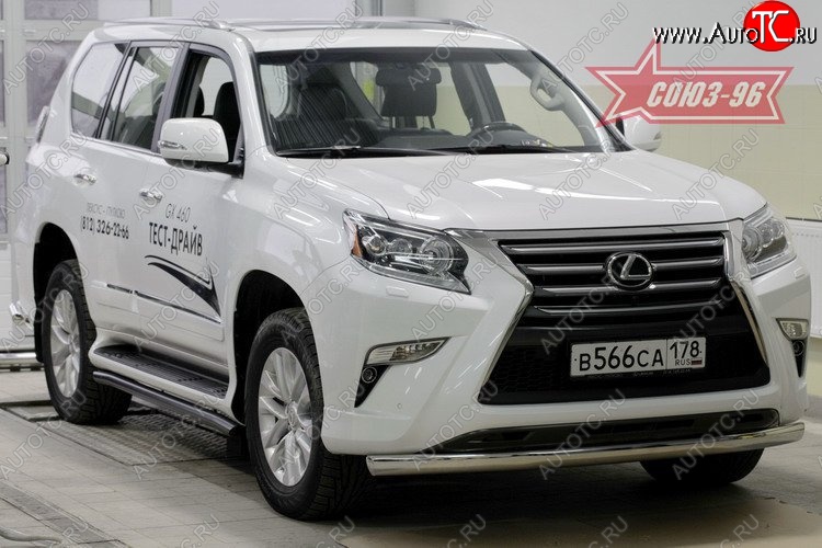 19 214 р. Защита переднего бампера из овальной трубы (d75х42) Souz-96 Lexus GX460 J150 1-ый рестайлинг (2013-2019)  с доставкой в г. Воронеж