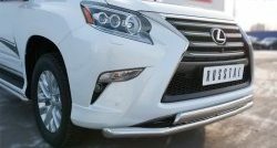 14 849 р. Защита переднего бампера (2 трубы Ø63 и 75х42 мм, нержавейка) Russtal Lexus GX460 J150 1-ый рестайлинг (2013-2019)  с доставкой в г. Воронеж. Увеличить фотографию 3