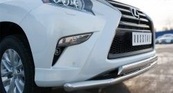 14 849 р. Защита переднего бампера (2 трубы Ø63 и 75х42 мм, нержавейка) Russtal Lexus GX460 J150 1-ый рестайлинг (2013-2019)  с доставкой в г. Воронеж. Увеличить фотографию 4