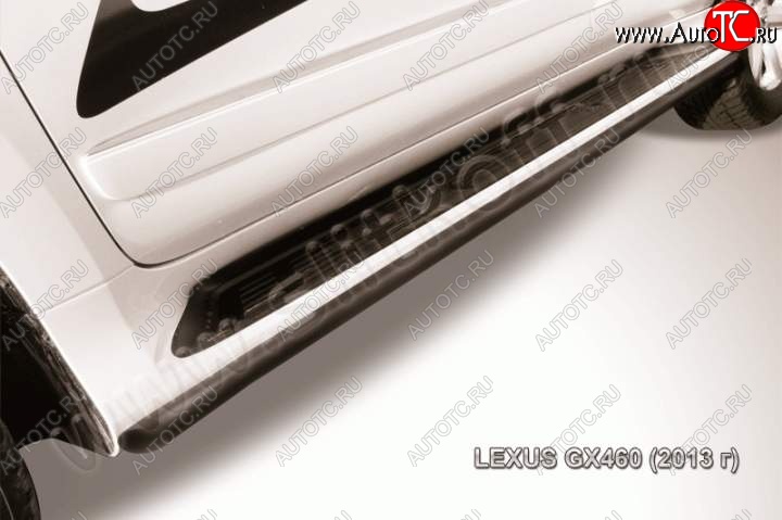 12 799 р. Защита штатного порога из труб d42 Slitkoff Lexus GX460 J150 1-ый рестайлинг (2013-2019) (Цвет: серебристый)  с доставкой в г. Воронеж