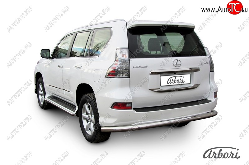 22 679 р. Защита заднего бампера Arbori (нержавейка, 1 труба d76 mm).  Lexus GX460  J150 (2013-2022) 1-ый рестайлинг, 2-ой рестайлинг  с доставкой в г. Воронеж