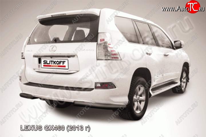 12 699 р. Защита заднего бампера из уголков d76 Slitkoff Lexus GX460 J150 1-ый рестайлинг (2013-2019) (Цвет: серебристый)  с доставкой в г. Воронеж