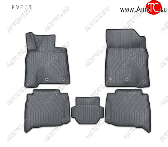 5 999 р. Комплект ковриков салона Kvest Lexus GX460 J150 1-ый рестайлинг (2013-2019) (Серый, черный кант)  с доставкой в г. Воронеж