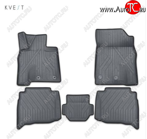 1 286 р. Комплект ковриков салона Kvest Lexus GX460 J150 1-ый рестайлинг (2013-2019) (Серый, серый кант)  с доставкой в г. Воронеж